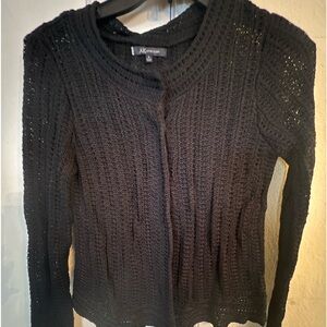 Anne Klein black sweater size M.  100% rayon.